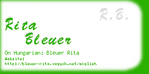 rita bleuer business card